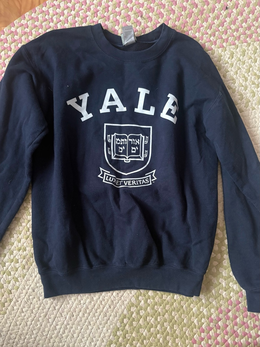 Navy Yale Crewneck Sweatshirt